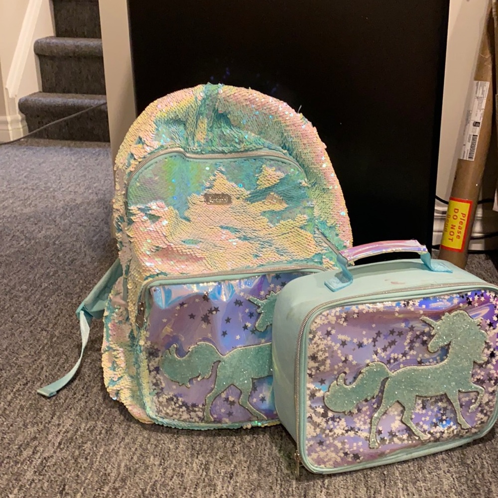 Justice backpack and lunch bag